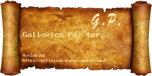 Gallovics Péter névjegykártya